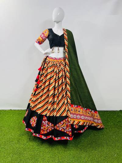 D.NO. 7047 BY AAWIYA PATOLA PRINT LEHENGA CHOLI MANUFACTURER IN SURAT